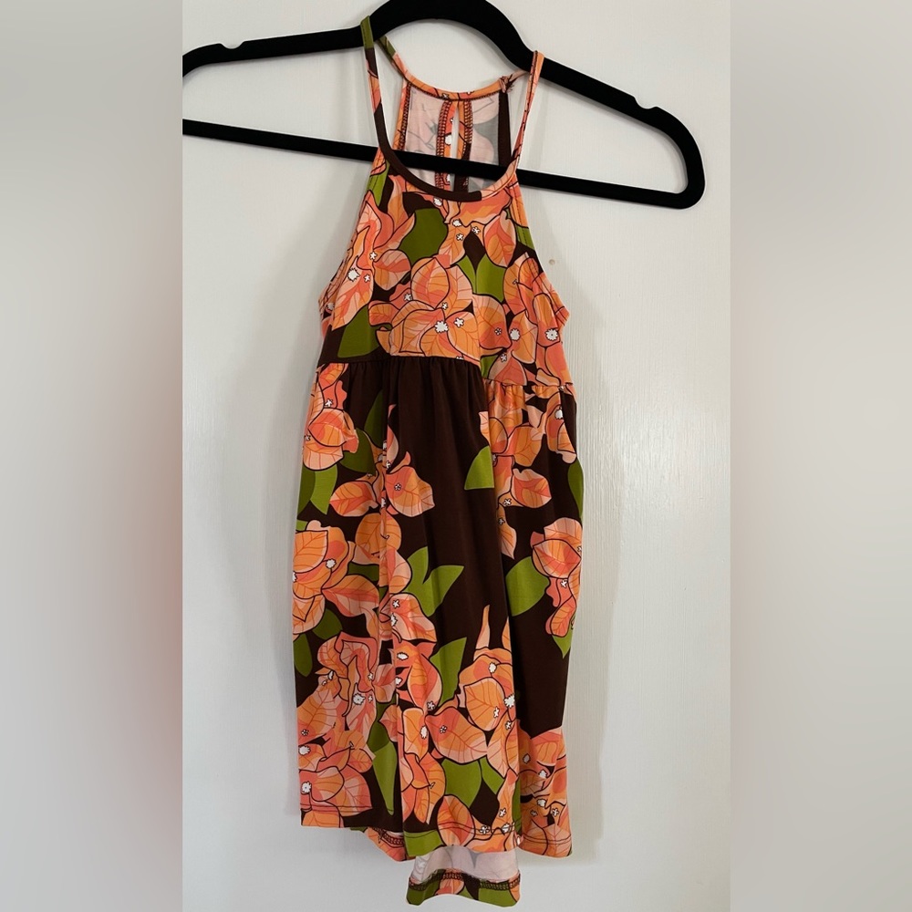 Fighting Eel Ava Sky girls dress in Walnut Bougainvillea size 4T